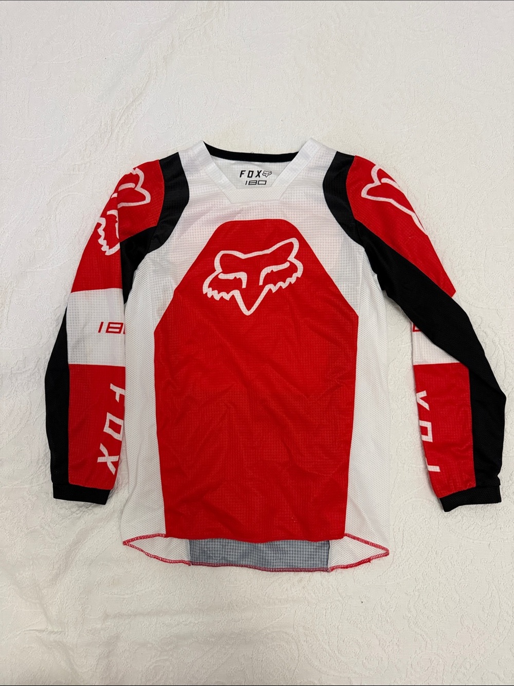Fox Red, White & Black Kids Motocross Jersey